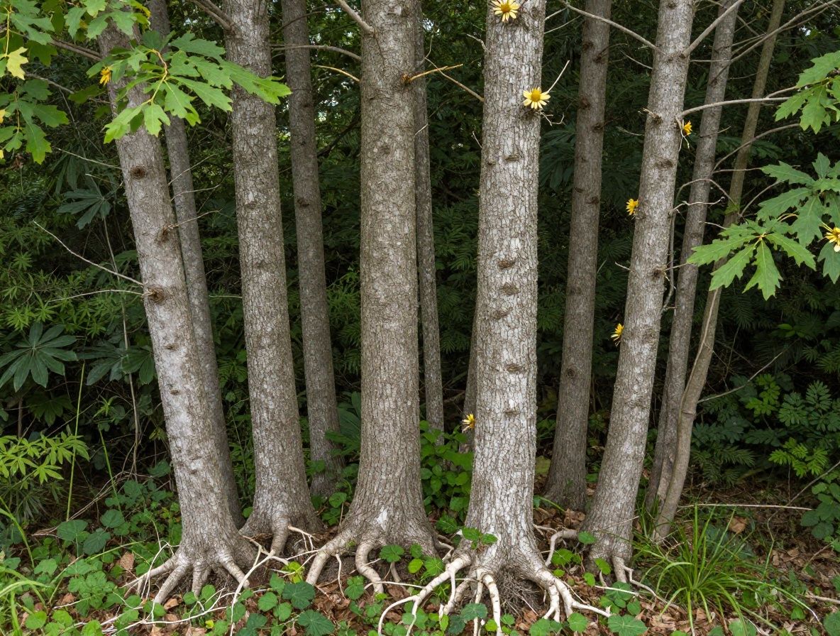 Botanička kompozicija: cvjetovi ehinaceje, plodovi šipka i korijenovi đumbira aranžirani na bijelom postolju uz stari botanički ilustrirani priručnik, mekan fokus
